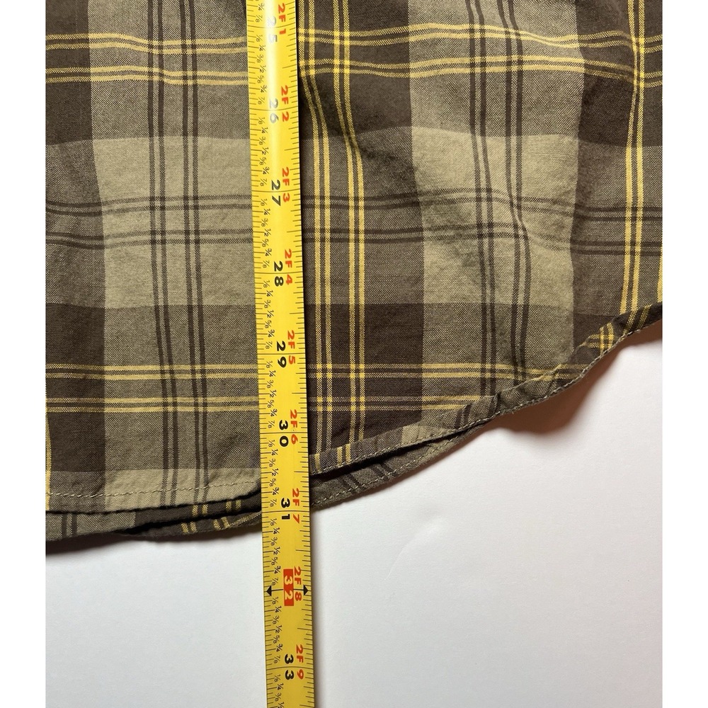 LRG Branching Out Plaid Button Down Shirt Mens Size 2XL Brown Yellow Long Sleeve - Picture 7 of 10